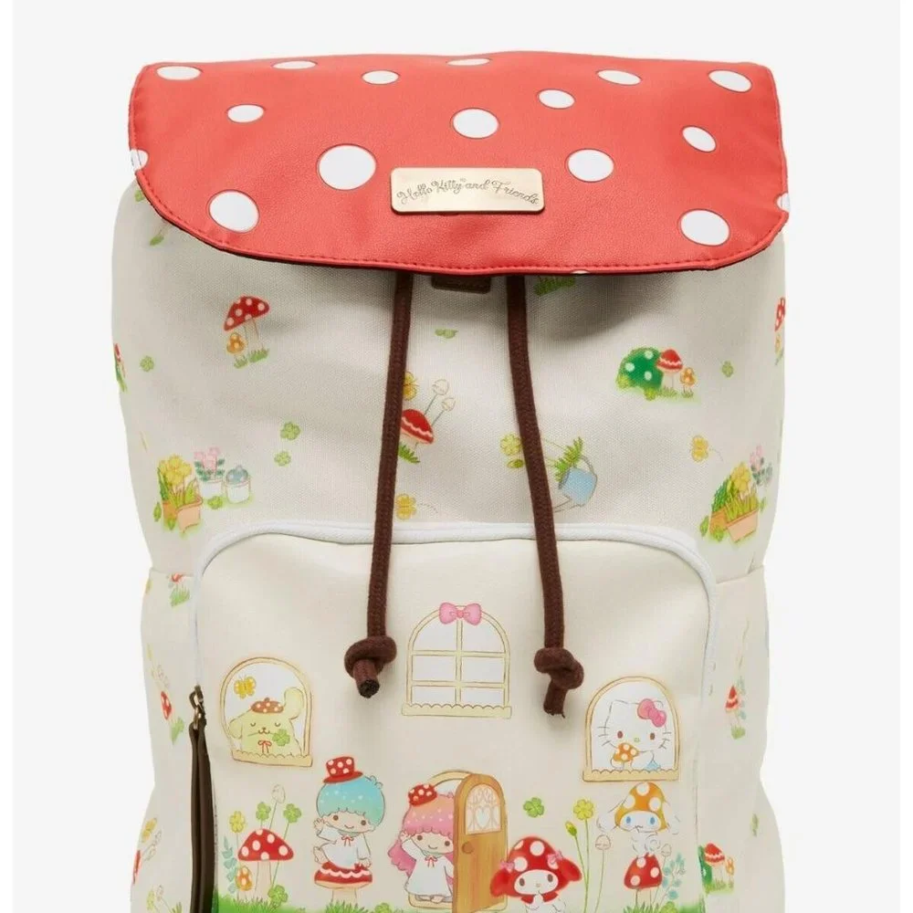 New Sanrio Hello Kitty And Friends Red Mushroom‎ Slouch Backpack Bag Hot Topic
